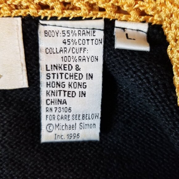 CACHE Women's Black With Gold Crochet Accents Cardigan Sweater Size Large ~ 4449 - Picture 5 of 6